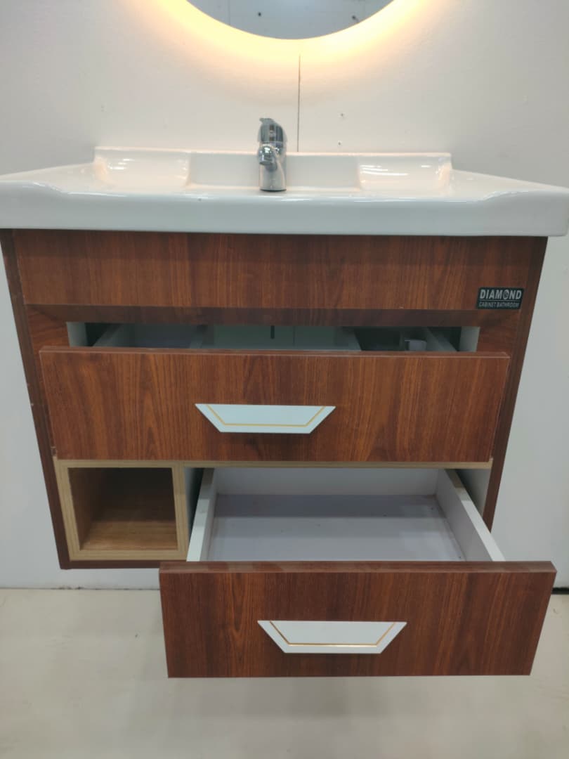pack 11 (60x47)cm 100% pvc plaquage pvc couleur bois Vasque ceramique + ROBINET MITIGEUR+SIPHON GRATUIT