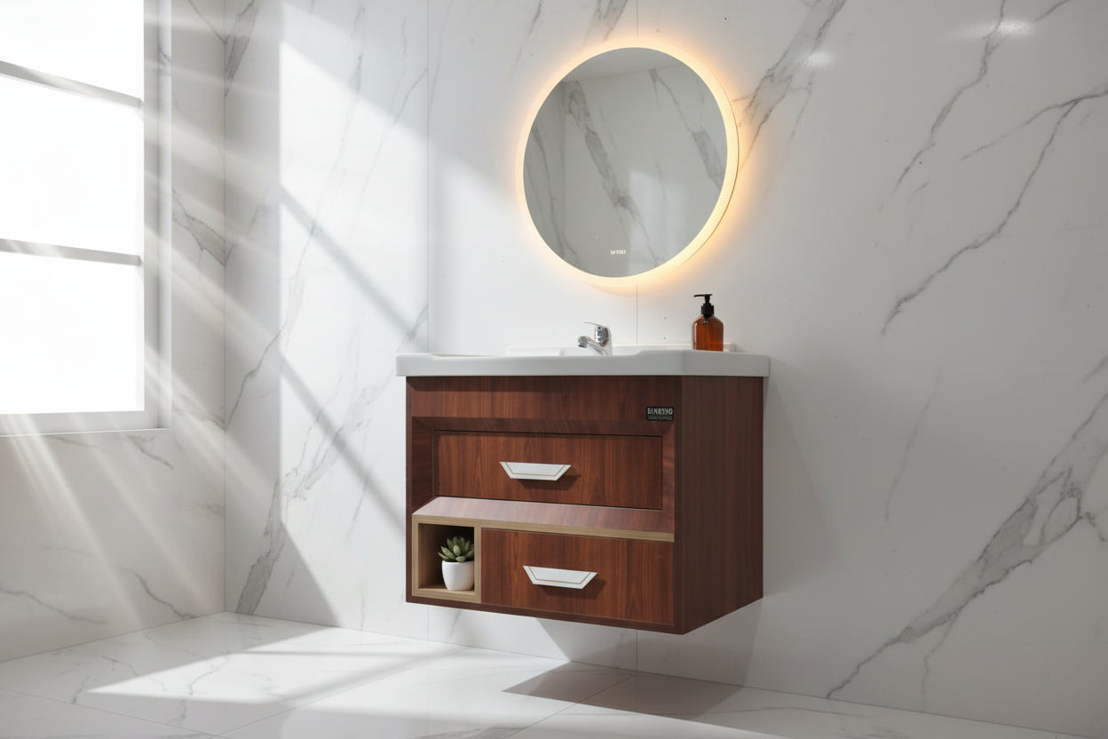 pack 11 (60x47)cm 100% pvc plaquage pvc couleur bois Vasque ceramique + ROBINET MITIGEUR+SIPHON GRATUIT