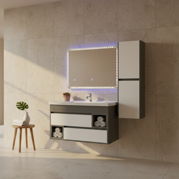 Pack 46 (80cmx47) 2 niches gris blanc